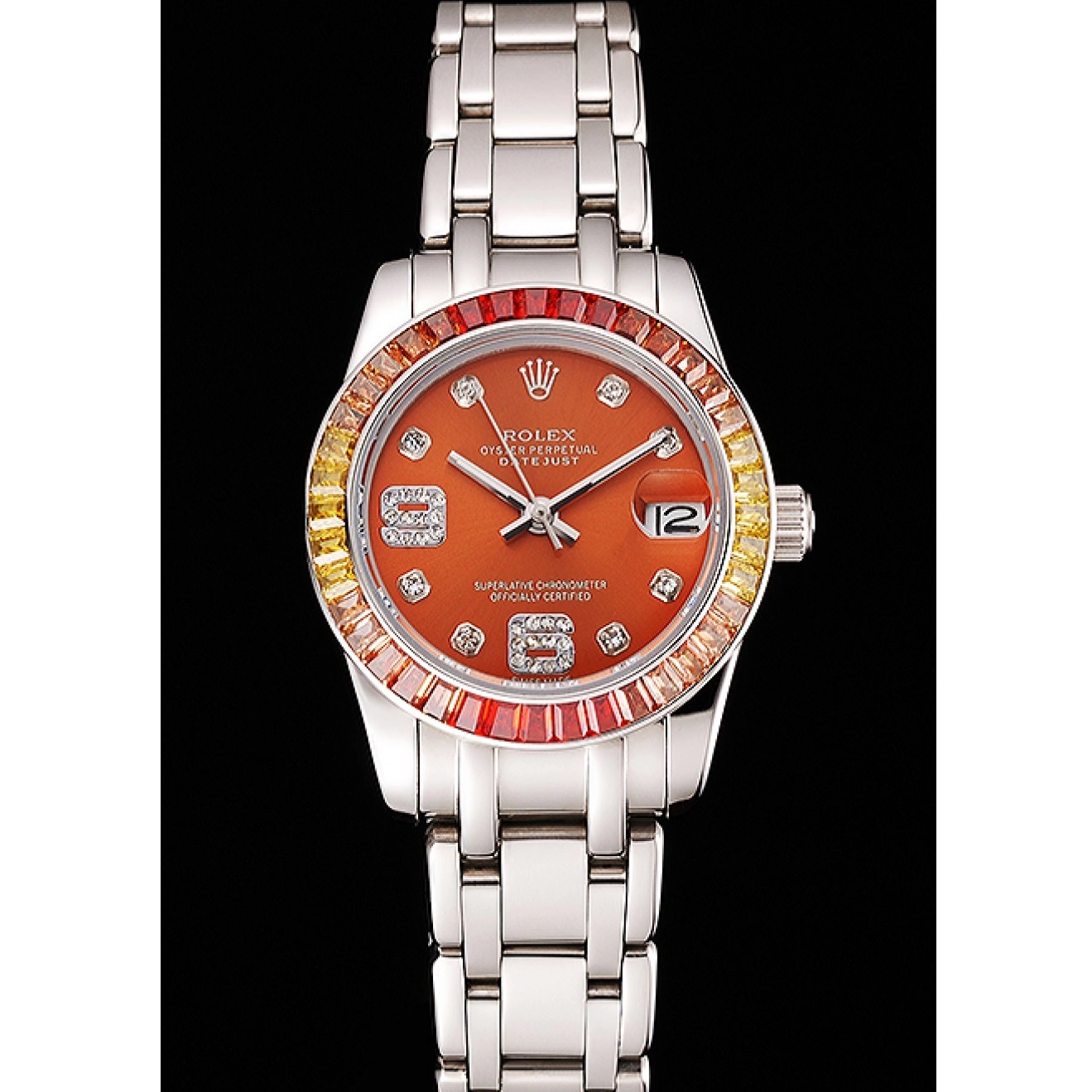 AAA replica watch Dial Pearlmaster Cognac Bracelet Steel Stainless And 39 Case Datejust Rolex 0725